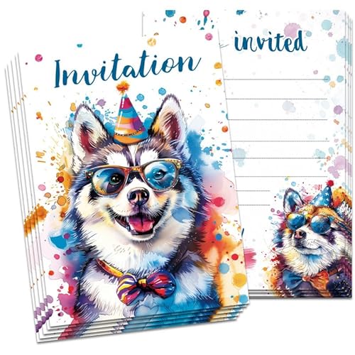 PILUZEAT 12 Stück Einladungskarten Kindergeburtstag Geburtstags für Mädchen Jungen Einschulung Hund Lustige Farbenfrohe Einladungen zum Thema Tierparty Blanko Personalisiert Teenager 4-12 jahre PILUZEAT 12 Stück Einladungskarten Kindergeburtstag Geburtstags für Mädchen Jungen Einschulung Hund Lustige Farbenfrohe Einladungen zum Thema Tierparty Blanko Personalisiert Teenager 4-12 jahre von PILUZEAT