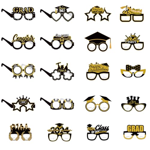 Abschlussgläser, 2025 Brill Abschluss Deko – 20 Stück Abschluss Foto Requisiten Partybrille, Gold und Schwarz, Abschluss Foto Requisiten Partybrille, Papier Partybrillen Abschluss Geschenk Abschlussgläser, 2025 Brill Abschluss Deko – 20 Stück Abschluss Foto Requisiten Partybrille, Gold und Schwarz, Abschluss Foto Requisiten Partybrille, Papier Partybrillen Abschluss Geschenk von PIMXL