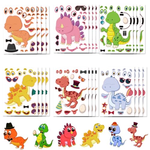 PIMXL Tier Kinder Aufkleber Stickers, EIN Gesicht Machen Aufkleber, DIY Sticker, Dinosaurier Aufkleber Sticker Set Gestalten für Bastel Party Deko Geschenk(24 Stück) PIMXL Tier Kinder Aufkleber Stickers, EIN Gesicht Machen Aufkleber, DIY Sticker, Dinosaurier Aufkleber Sticker Set Gestalten für Bastel Party Deko Geschenk(24 Stück) von PIMXL