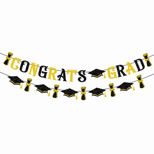 PIMXL Graduation Deko - Gratulation Girlande Banner, Herzlichen Glückwunsch Banner für Abschlussfeier, Prüfung Bestanden Hängende Deko Graduation Party Deko von Studium Universität Hochschule Abitur PIMXL Graduation Deko - Gratulation Girlande Banner, Herzlichen Glückwunsch Banner für Abschlussfeier, Prüfung Bestanden Hängende Deko Graduation Party Deko von Studium Universität Hochschule Abitur von PIMXL
