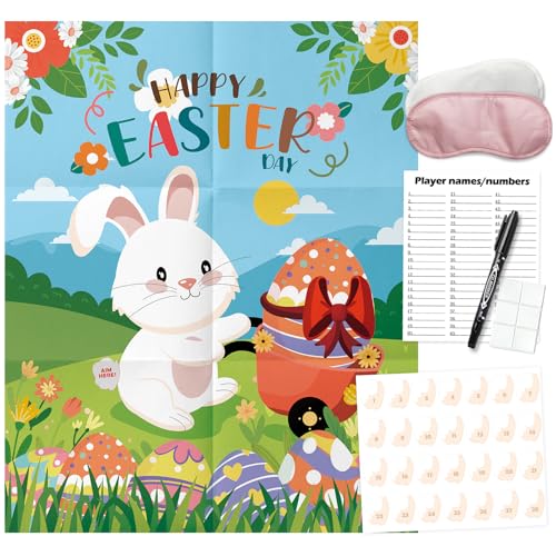 PINGAMOO Oster-Spiele, Pin The Tail on The Bunny, Osterspiele für Kinder, Klassenzimmer, 24 Stück, Schulaktivitäten für Familie, Jungen, Mädchen, Erwachsene PINGAMOO Oster-Spiele, Pin The Tail on The Bunny, Osterspiele für Kinder, Klassenzimmer, 24 Stück, Schulaktivitäten für Familie, Jungen, Mädchen, Erwachsene von PINGAMOO