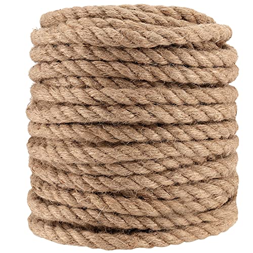 NGOSUET 50m x 10mm Hanfseil, Hanfschnur Gedrehtes Juteseil, Natürliches Juteseil Jutekordel Jute Rope für Garten, Dekorieren, Handwerk, Bündeln, Camping NGOSUET 50m x 10mm Hanfseil, Hanfschnur Gedrehtes Juteseil, Natürliches Juteseil Jutekordel Jute Rope für Garten, Dekorieren, Handwerk, Bündeln, Camping von PINGEUI