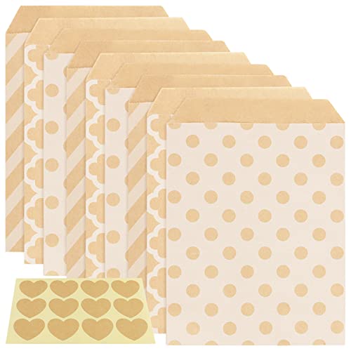 PINGEUI 150 Stück 18x13cm Candy Bar Tüten Braun, 3 Designs Candy Papiertüten mit Aufkleber, Süßigkeiten Tüten Kraftpapier Candy Geschenktüten für Hochzeit Geburtstag Weihnachten Party PINGEUI 150 Stück 18x13cm Candy Bar Tüten Braun, 3 Designs Candy Papiertüten mit Aufkleber, Süßigkeiten Tüten Kraftpapier Candy Geschenktüten für Hochzeit Geburtstag Weihnachten Party von PINGEUI