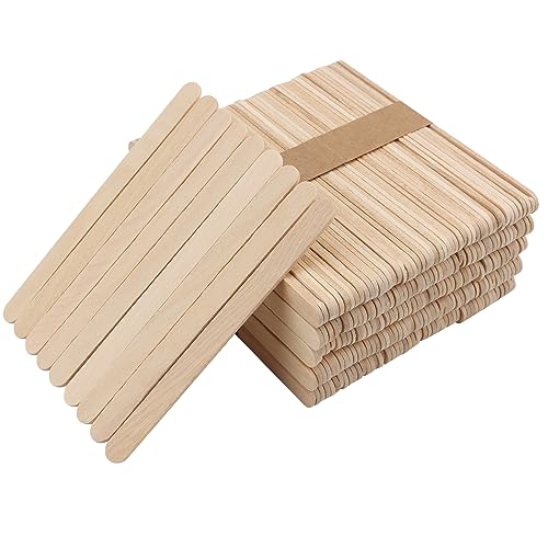 PINGEUI 500 Stück Eisstiele Holz Eisstiele aus Holz zum Basteln Natur Holzspatel Basteln Holzstäbchen Stäbchen Holz Kuchenstiele Umrühren Holzstiele Set für DIY Handwerk, Stiel und Bastelarbeiten von PINGEUI