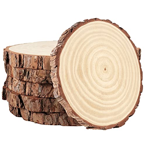 PINGEUI 6 Stück Naturholzscheiben, 23-25 cm unfertige Holzkreise mit Rinde Runde Blanko Holzscheiben Holzscheiben für DIY Handwerk, Weihnachtsschmuck und Hochzeitsdekorationen PINGEUI 6 Stück Naturholzscheiben, 23-25 cm unfertige Holzkreise mit Rinde Runde Blanko Holzscheiben Holzscheiben für DIY Handwerk, Weihnachtsschmuck und Hochzeitsdekorationen von PINGEUI