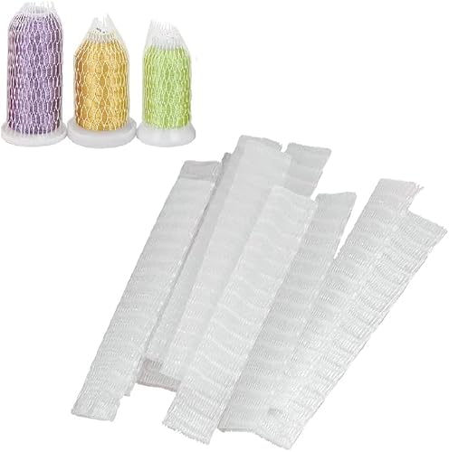100 Stück Fadenspule Netz Nähen Garn Netz Maschine Faden Netz Weiß 9 cm Wiederverwendbare Make-up Pinsel Stiftschutz Set für Kosmetik Pinsel Make-up Pinsel Former von PINGTANYOUYU