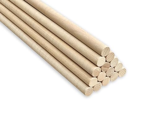 50x Holzstäbchen Rundstab Buche 6 mm x 40 cm Rundholz Holzstange Runder Stock für Holzarbeiten Dekorationen Basteln 50x Holzstäbchen Rundstab Buche 6 mm x 40 cm Rundholz Holzstange Runder Stock für Holzarbeiten Dekorationen Basteln von PINI