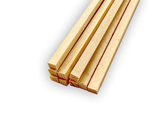 Holzstäbchen vierkant 400x5x5 mm Zuckerwattestäbe Spieße Stäbchen für Basteln und Haushalt (100 Stück) von PINI