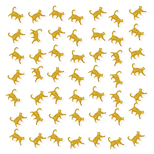 100 Stück Katze Konfetti Glitzer Katze Papier Streuung Katze Geburtstag Party Konfetti Katze Smash Kuchen Dekor Haustier Katze Geburtstag Party Dekor Kitty Geburtstag Party Supplies (Gold) von PINKAAJ