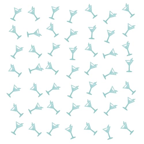 100 Stück Martini Glas Konfetti Himmelblau Glitzer Cocktail Glas Tisch Streuung Margarita Smash Kuchen Dekor für Martini Geburtstag/Bachelorette Party Dekoration von PINKAAJ