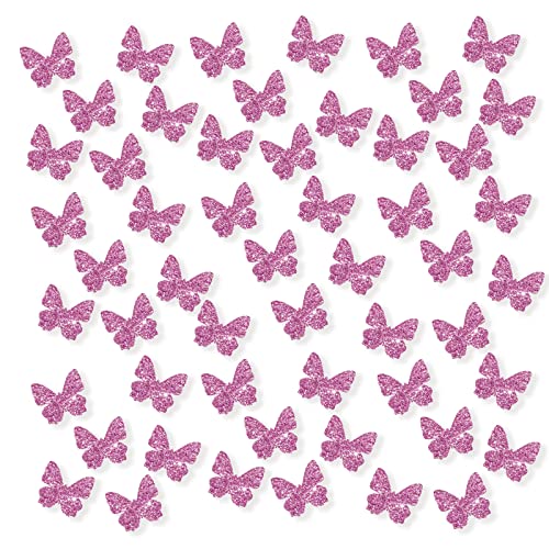 100 Stück Schmetterling Konfetti, Rosa Glitzer Schmetterling Papier Streu, Schmetterling Party Konfetti, Schmetterling Smash Kuchen Dekor, Schmetterling Thema Geburtstag Party Dekor von PINKAAJ