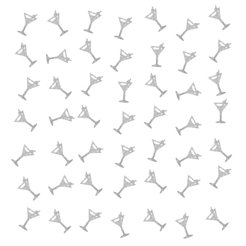 100 Stück Silber Martini Glas Konfetti Silber Glitzer Cocktail Glas Tisch Streuung Margarita Smash Kuchen Dekor für Martini Geburtstag/Bachelorette Party Dekoration von PINKAAJ