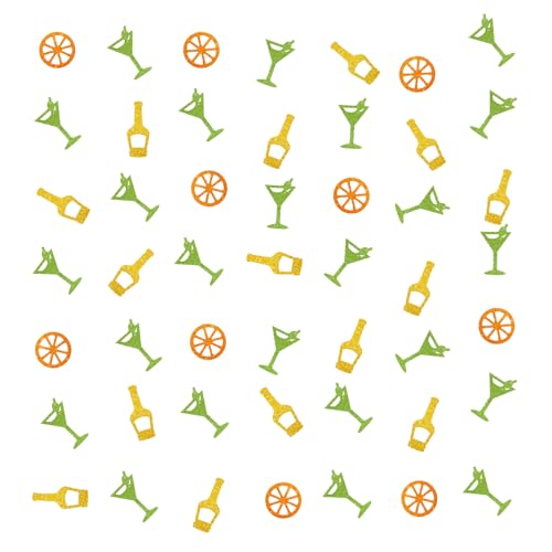 Set mit 100 Spritz-Party-Konfetti, orange- und grünes Glitzer, einfach ein Spritz für ältere Geburtstage, Tischstreuung für Zitrus-, Zitronen-, Cocktial-Themenparty-Dekoration von PINKAAJ