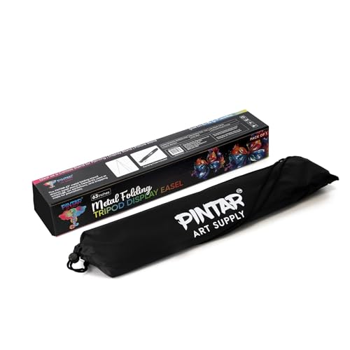 Pintar Staffelei-Ständer zum Malen und Ausstellen – 160 cm, tragbares Metallstativ, stehende Kunststaffelei mit Tasche, faltbarer Staffelei-Ständer für Schilder, Malleinwand, Präsentationen Pintar Staffelei-Ständer zum Malen und Ausstellen – 160 cm, tragbares Metallstativ, stehende Kunststaffelei mit Tasche, faltbarer Staffelei-Ständer für Schilder, Malleinwand, Präsentationen von PINTAR