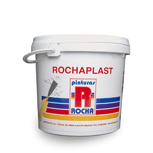 PINTURAS ROCHA ROCHAPLAST 1 kg Weiße Paste für Holz- und Gipsoberflächen, Eimer, Acryl, Spachtelmasse, Adhäsiv, Weiß von PINTURAS ROCHA