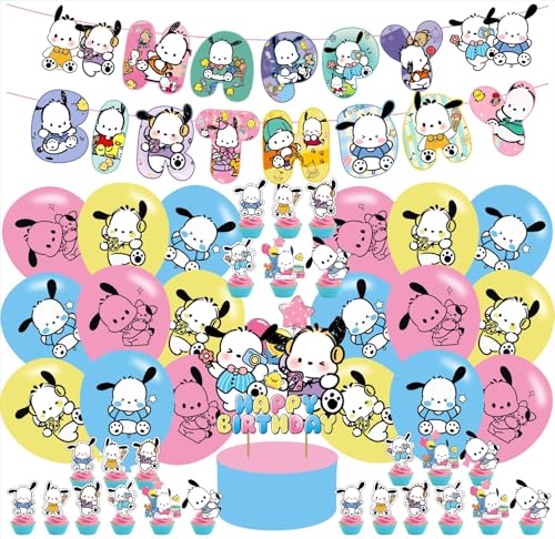 Pochaccoo Geburtstagsparty-Dekorationen, Kawaii-Cartoon-Hunde-Partyzubehör mit Banner, Cupcake-Kuchenaufsätze, Luftballons, Partygeschenke für Fans, Geburtstagsdekorationen Pochaccoo Geburtstagsparty-Dekorationen, Kawaii-Cartoon-Hunde-Partyzubehör mit Banner, Cupcake-Kuchenaufsätze, Luftballons, Partygeschenke für Fans, Geburtstagsdekorationen von PINUO