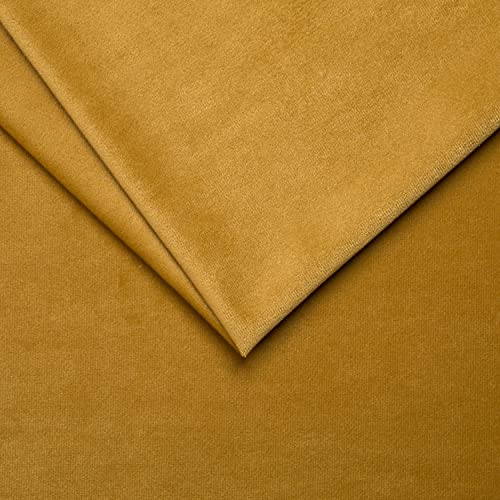 PINaPIN Möbelstoff Velour Polstermaterial Polstermöbel Polyesterstoff Polyester Stoffe meterware zum Freizeit-Sets, Möbelbezüge, Möbelpolsterei, Sessel, Zubehöre 100 x 145 cm (SENFFARBEN) von PINaPIN