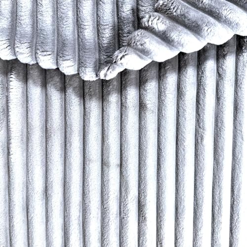 PINaPIN Polsterstoff Velour Tilia - Möbelstoff Meterware - Stoffe für Stühle Beziehen, Betten, Sofas, alte Möbel - Möbelpolster Stoff 100x145 cm - Hellgrau von PINaPIN