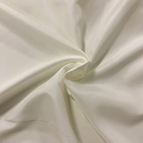 PINaPIN Polyestergewebe Polyesterstoff Zart und glänzend 100% Polyester Stoffe meterware zum nähen Kleiderfutter, Röcke, Kleidung 100x150 cm (Ecru) von PINaPIN
