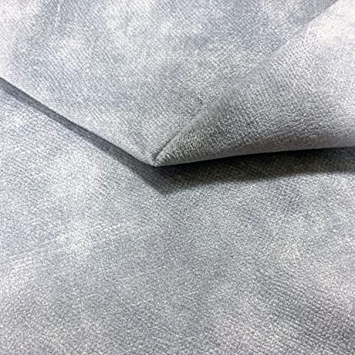 PINaPIN Möbelstoff Velour Polstermaterial Polstermöbel Polyesterstoff Polyester Stoffe meterware zum Freizeit-Sets, Möbelbezüge, Möbelpolsterei, Sessel, Zubehöre 100 x 145 cm (HELLGRAU) von PINaPIN