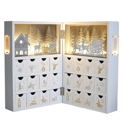 PE Weihnachten Adventskalender zum Befüllen Holz mit LED Kinder -Winterwald Szene-24 Schubladen Weihnachtskalender mit Silber Rentier Dekorative & Funktionale Aufbewahrung von Weihnachtsgeschenken PE Weihnachten Adventskalender zum Befüllen Holz mit LED Kinder -Winterwald Szene-24 Schubladen Weihnachtskalender mit Silber Rentier Dekorative & Funktionale Aufbewahrung von Weihnachtsgeschenken von PIONEER-EFFORT