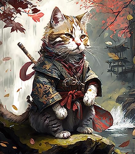 DIY malen nach zahlen erwachsene kinder,Samurai-Tierkatze,Malen nach Zahlen für Erwachsene Kinder für Erwachsene Kunsthandwerk für Home Office,40X50cm DIY malen nach zahlen erwachsene kinder,Samurai-Tierkatze,Malen nach Zahlen für Erwachsene Kinder für Erwachsene Kunsthandwerk für Home Office,40X50cm von PIPISKY