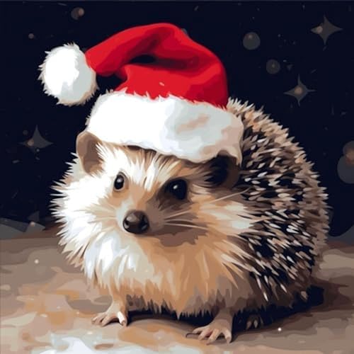 PIPISKY Malen Nach Zahlen Für Erwachsene Kinder,Igel mit Weihnachtsmütze,DIY Ölmalerei Acryl Farbe nach Zahlen Malerei Kit für Haus Wohnzimmer Schlafzimmer,40X50cm PIPISKY Malen Nach Zahlen Für Erwachsene Kinder,Igel mit Weihnachtsmütze,DIY Ölmalerei Acryl Farbe nach Zahlen Malerei Kit für Haus Wohnzimmer Schlafzimmer,40X50cm von PIPISKY