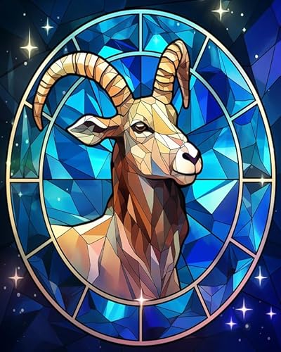 Malen nach Zahlen für Erwachsene und Anfänger,Astrologisches Zeichen Steinbock in einem polygonalen Piktogramm,Malen-nach-Zahlen-Set auf Leinwand ohne Rahmen,Ölgemälde-Set für Heimdekoration,40x50cm Malen nach Zahlen für Erwachsene und Anfänger,Astrologisches Zeichen Steinbock in einem polygonalen Piktogramm,Malen-nach-Zahlen-Set auf Leinwand ohne Rahmen,Ölgemälde-Set für Heimdekoration,40x50cm von PIPISKY