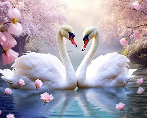 PIPISKY Adults' Paint-By-Number Kits,Eleganter und edler weißer Schwan,DIY Acrylic Painting Kit for Hand Art,40x50cm ohne Rahmen PIPISKY Adults' Paint-By-Number Kits,Eleganter und edler weißer Schwan,DIY Acrylic Painting Kit for Hand Art,40x50cm ohne Rahmen von PIPISKY