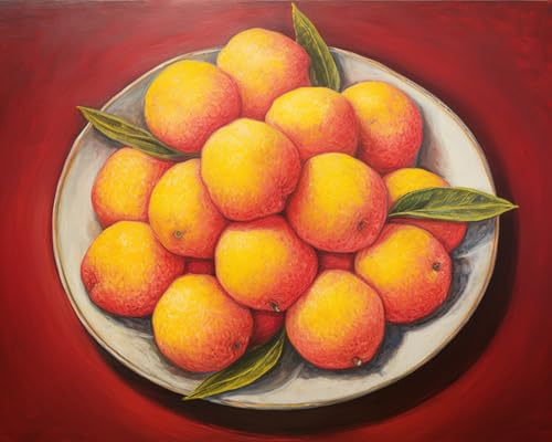 PIPISKY DIY-Ölgemälde-Malsets für Erwachsene,Stillleben mit Lorbeer auf dem Tisch,Malen-nach-Zahlen-Sets für Erwachsene,Kunsthandwerk für Heimdekoration,40x50cm,Ohne Rahmen von PIPISKY