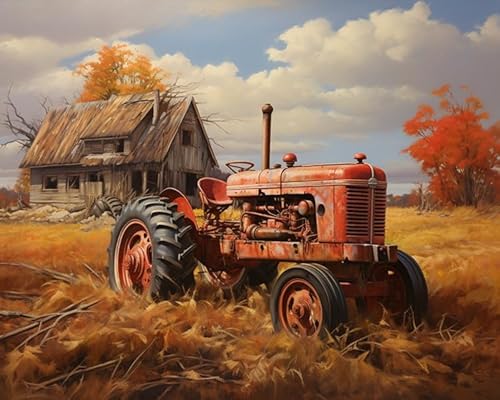 PIPISKY Malen nach Zahlen,geführtes Malset,Schäbiger Retro-Traktor,Bunte Kreationen: Malen nach Zahlen zum Selbermachen,40x50cm,Ohne Rahmen PIPISKY Malen nach Zahlen,geführtes Malset,Schäbiger Retro-Traktor,Bunte Kreationen: Malen nach Zahlen zum Selbermachen,40x50cm,Ohne Rahmen von PIPISKY