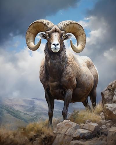 PIPISKY Malen-nach-Zahlen-Set für Erwachsene,Wilder Argali,Die Kraft der numerischen Kunst entfesseln,40x50cm,Ohne Rahmen PIPISKY Malen-nach-Zahlen-Set für Erwachsene,Wilder Argali,Die Kraft der numerischen Kunst entfesseln,40x50cm,Ohne Rahmen von PIPISKY