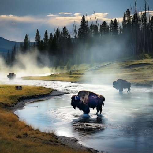 PIPISKY Malen-nach-Zahlen-Set für Erwachsene,Yellowstone-Nationalpark, USA,Kunst,digitales Ölgemälde,Druck,Leinwand,Wanddekoration,Heimkunst,40x50cm,Ohne Rahmen PIPISKY Malen-nach-Zahlen-Set für Erwachsene,Yellowstone-Nationalpark, USA,Kunst,digitales Ölgemälde,Druck,Leinwand,Wanddekoration,Heimkunst,40x50cm,Ohne Rahmen von PIPISKY
