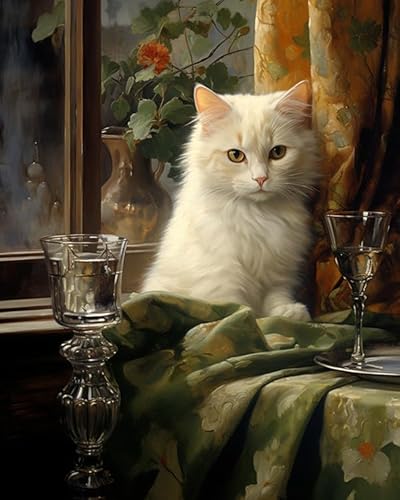 PIPISKY Malen-nach-Zahlen-Sets auf Leinwand,Gentleman-Katze vor dem Fenster,Einfaches Malen mit Ölfarben zum Selbermachen, Geschenk zur Wanddekoration zu Hause,40x50cm,Ohne Rahmen PIPISKY Malen-nach-Zahlen-Sets auf Leinwand,Gentleman-Katze vor dem Fenster,Einfaches Malen mit Ölfarben zum Selbermachen, Geschenk zur Wanddekoration zu Hause,40x50cm,Ohne Rahmen von PIPISKY