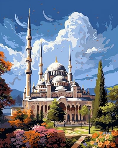 PIPISKY Malen-nach-Zahlen-Sets für Erwachsene,Europäische Moschee,Pixel-Perfektion:Verwandeln Sie Ihren Raum mit digitaler Ölkunst,40x50cm,Ohne Rahmen PIPISKY Malen-nach-Zahlen-Sets für Erwachsene,Europäische Moschee,Pixel-Perfektion:Verwandeln Sie Ihren Raum mit digitaler Ölkunst,40x50cm,Ohne Rahmen von PIPISKY