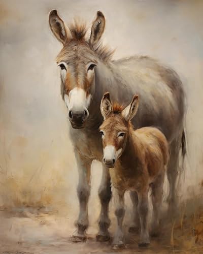 PIPISKY Malen-nach-Zahlen-Sets für Erwachsene,Gemütlicher Esel mit Sohn,Einfaches Malen nach Zahlen mit Acrylfarben zum Selbermachen, Kunst und Handwerk,40x50cm,Ohne Rahmen PIPISKY Malen-nach-Zahlen-Sets für Erwachsene,Gemütlicher Esel mit Sohn,Einfaches Malen nach Zahlen mit Acrylfarben zum Selbermachen, Kunst und Handwerk,40x50cm,Ohne Rahmen von PIPISKY