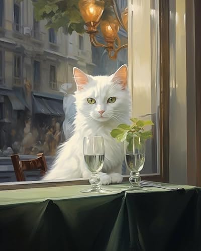 PIPISKY Malen-nach-Zahlen-Sets für Erwachsene,Gentleman-Katze vor dem Fenster,Einfaches Malen nach Zahlen mit Acrylfarben zum Selbermachen, Kunst und Handwerk,40x50cm,Ohne Rahmen PIPISKY Malen-nach-Zahlen-Sets für Erwachsene,Gentleman-Katze vor dem Fenster,Einfaches Malen nach Zahlen mit Acrylfarben zum Selbermachen, Kunst und Handwerk,40x50cm,Ohne Rahmen von PIPISKY