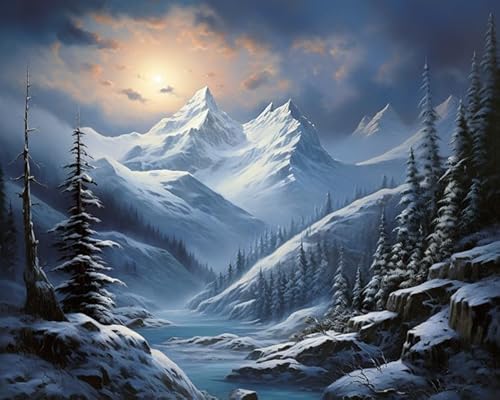 PIPISKY Malen-nach-Zahlen-Sets für Erwachsene,Schneeberglandschaft unter Sternennacht,DIY-Einfaches Acryl-Malen nach Zahlen für Kunst und Handwerk,40x50cm,Ohne Rahmen PIPISKY Malen-nach-Zahlen-Sets für Erwachsene,Schneeberglandschaft unter Sternennacht,DIY-Einfaches Acryl-Malen nach Zahlen für Kunst und Handwerk,40x50cm,Ohne Rahmen von PIPISKY