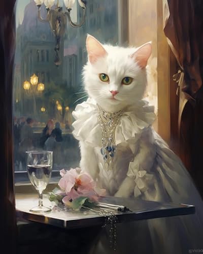 PIPISKY Malen-nach-Zahlen-Sets für Erwachsene auf Leinwand,Gentleman-Katze vor dem Fenster,Aquarell-Ölfarben-Set, Geschenk zur Heimdekoration,40x50cm,Ohne Rahmen PIPISKY Malen-nach-Zahlen-Sets für Erwachsene auf Leinwand,Gentleman-Katze vor dem Fenster,Aquarell-Ölfarben-Set, Geschenk zur Heimdekoration,40x50cm,Ohne Rahmen von PIPISKY
