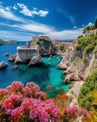 PIPISKY Malen nach Zahlen für Erwachsene,Dubrovnik, Kroatien, Natur, Meerblick,DIY-Acrylmalerei-Geschenk, Zeichnung, Malerei zum Entspannen und als Wanddekoration zu Hause,40x50cm,Ohne Rahmen PIPISKY Malen nach Zahlen für Erwachsene,Dubrovnik, Kroatien, Natur, Meerblick,DIY-Acrylmalerei-Geschenk, Zeichnung, Malerei zum Entspannen und als Wanddekoration zu Hause,40x50cm,Ohne Rahmen von PIPISKY