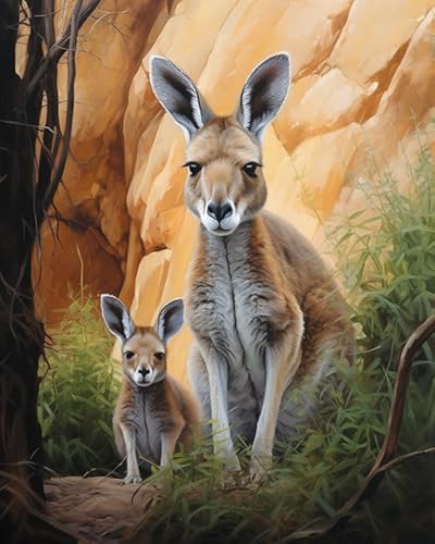 PIPISKY Malen nach Zahlen für Erwachsene und Anfänger,Känguru und Sohn,Malen-nach-Zahlen-Sets auf LeinwandDIY-Ölgemälde mit AcrylfarbenHeimdekoration,16x20Zoll ohne Rahmen PIPISKY Malen nach Zahlen für Erwachsene und Anfänger,Känguru und Sohn,Malen-nach-Zahlen-Sets auf LeinwandDIY-Ölgemälde mit AcrylfarbenHeimdekoration,16x20Zoll ohne Rahmen von PIPISKY