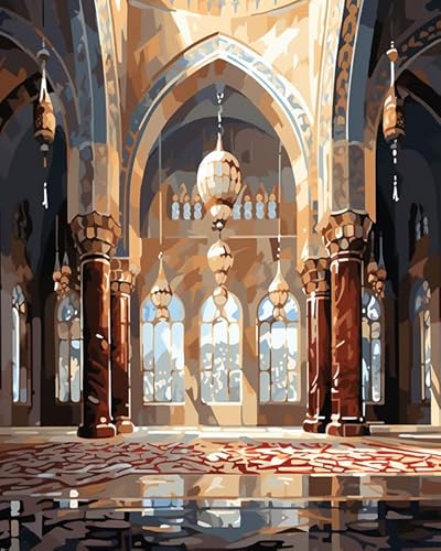 PIPISKY Malen nach Zahlen für Erwachsene und Kinder,Anfänger,Europäische islamische Kathedrale,DIY-Malerei auf Leinwand,Malerei mit Pinseln und Acrylfarben,16x20 Zoll,ohne Rahmen PIPISKY Malen nach Zahlen für Erwachsene und Kinder,Anfänger,Europäische islamische Kathedrale,DIY-Malerei auf Leinwand,Malerei mit Pinseln und Acrylfarben,16x20 Zoll,ohne Rahmen von PIPISKY