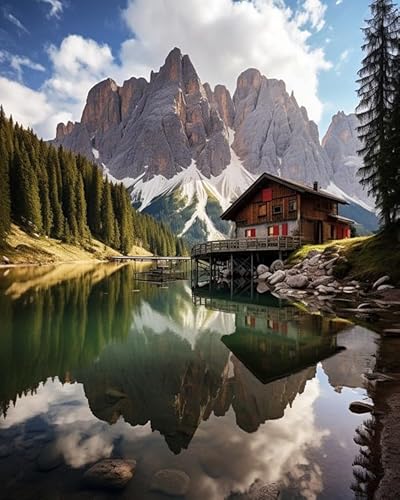 PIPISKY Malen nach Zahlen zum Selbermachen für Erwachsene,Dolomiten, Tal, See,Ölgemälde-Set auf Leinwand für Erwachsene,Kunst-Malset für die Wanddekoration zu Hause,40x50cm,Ohne Rahmen PIPISKY Malen nach Zahlen zum Selbermachen für Erwachsene,Dolomiten, Tal, See,Ölgemälde-Set auf Leinwand für Erwachsene,Kunst-Malset für die Wanddekoration zu Hause,40x50cm,Ohne Rahmen von PIPISKY