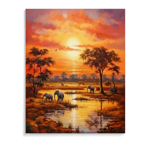PIPISKY Von Zahlen zur Kunst: Malen-nach-Zahlen-Leinwand-Malerlebnis,Trostlose afrikanische Savanne im Herbst,40x50cm,Ohne Rahmen PIPISKY Von Zahlen zur Kunst: Malen-nach-Zahlen-Leinwand-Malerlebnis,Trostlose afrikanische Savanne im Herbst,40x50cm,Ohne Rahmen von PIPISKY