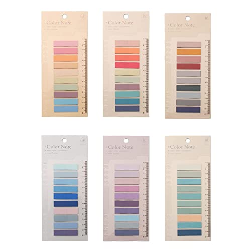 1200 Stück Index Sticker Tabs Haftnotizen Tabs, 6 Stile Pagemarker Selbstklebend Pastell Beschreibbare mit Lineal für Seitenmarkierung Lesezeichen von PIQIUQIU