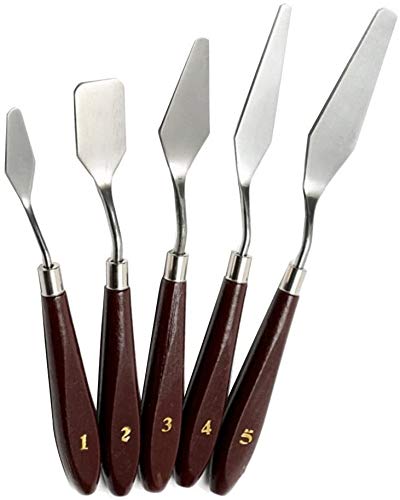 5 Stück Öl-Malen Spachteln Malmesser Set, Spachtel Messer Malerspachtel Set, Palette Messer, Farbspachtel, Farbe Schaber, Edelstahl Spachteln Malen Palettenmalerei Acryl 5 Stück Öl-Malen Spachteln Malmesser Set, Spachtel Messer Malerspachtel Set, Palette Messer, Farbspachtel, Farbe Schaber, Edelstahl Spachteln Malen Palettenmalerei Acryl von PIQIUQIU
