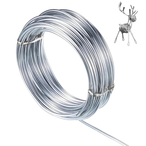 Aluminium Basteldraht, 3mm x 10m, Weich & Biegsam, Silber, für Schmuck, DIY-Skulpturen, Kranzherstellung & Bonsai Aluminium Basteldraht, 3mm x 10m, Weich & Biegsam, Silber, für Schmuck, DIY-Skulpturen, Kranzherstellung & Bonsai von PIQIUQIU