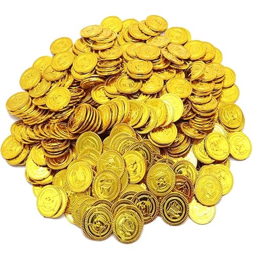 PIQIUQIU 100 Stück Piratenschatz Goldmünzen Spielzeug, Piraten Schatz Gold-Münzen Spielgeld Kindergeburtstag, Piratenparty Seeräuber Schatzsuche Kinder Mitgebsel PIQIUQIU 100 Stück Piratenschatz Goldmünzen Spielzeug, Piraten Schatz Gold-Münzen Spielgeld Kindergeburtstag, Piratenparty Seeräuber Schatzsuche Kinder Mitgebsel von PIQIUQIU
