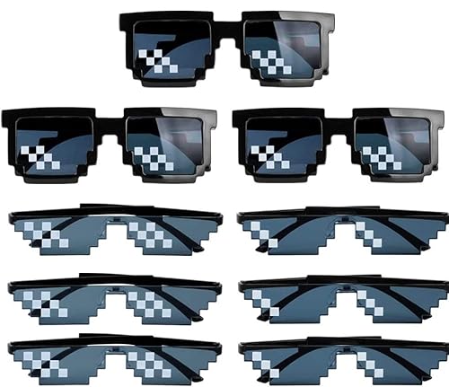 PIQIUQIU 9 Stück Party Sonnenbrille Mosaik Brille Pixel Thug Life Brille Accessoire für Karneval/Fasching Party Cosplay Kostüm Halloween PIQIUQIU 9 Stück Party Sonnenbrille Mosaik Brille Pixel Thug Life Brille Accessoire für Karneval/Fasching Party Cosplay Kostüm Halloween von PIQIUQIU