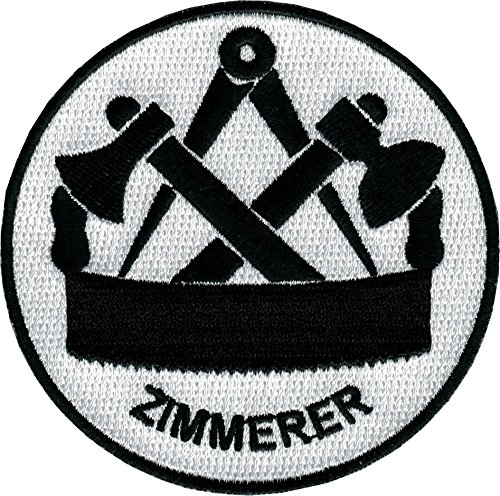 JOB Stick-Aufnäher Patch Zunft Emblem Wappen ZIMMERER Ø 8 cm schwarz/weiß JOB Stick-Aufnäher Patch Zunft Emblem Wappen ZIMMERER Ø 8 cm schwarz/weiß von Fuaoi bra
